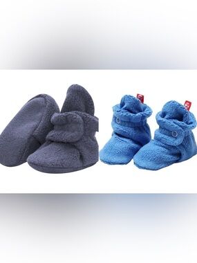 Bundle of two Zutano Cozy Baby Booties in Blue